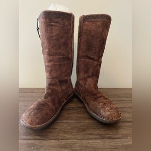 Ugg Tall Swede wedge brown boots
